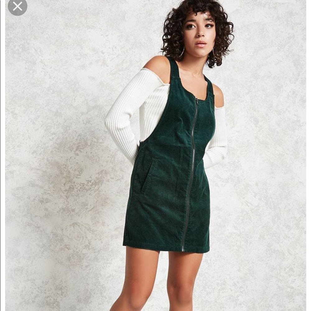 Forever 21 corduroy overall dress